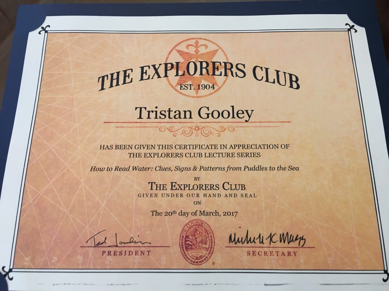 The Explorers Club, New York The Natural Navigator