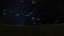 Orion star constellation rising in the east