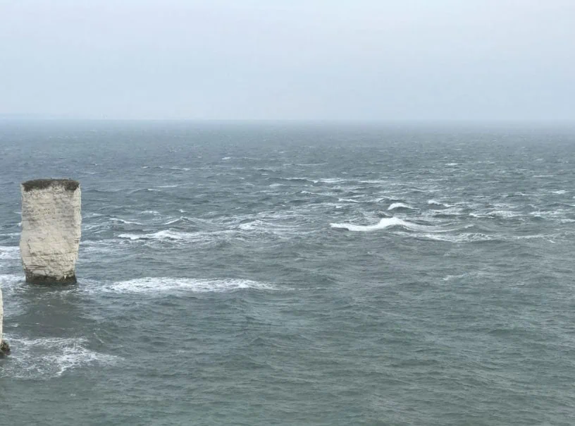 Overfalls off Dorset coast, near Old Harry's Rocks