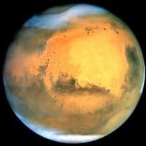Mars in the eastern sky