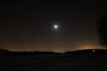 Moon over Eartham in West Sussex