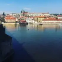 Shadows on pure water in Prague