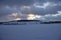 Sunrise on a snowy day