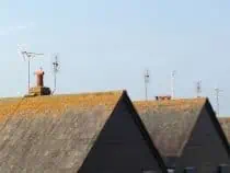 rooftops with tv aerials on