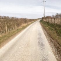 A road with mud on it