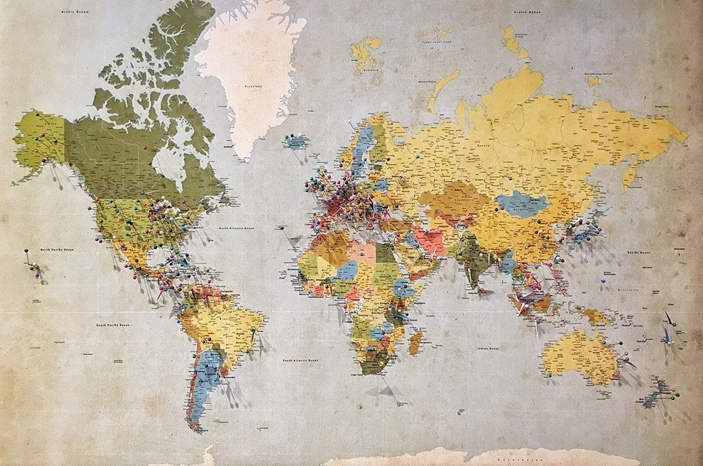 Map of the World Natural Navigator training schools